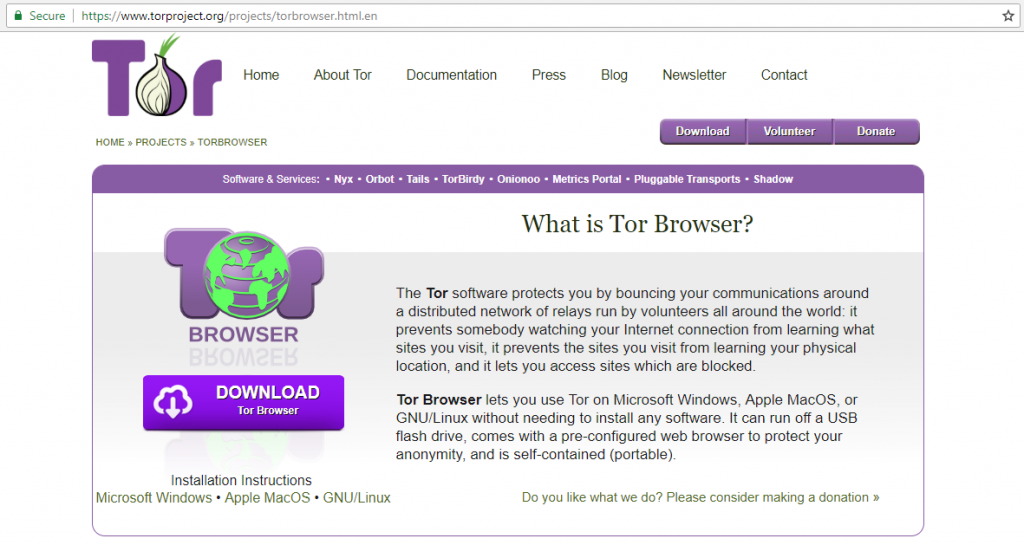 Go to the Tor website to download the software
