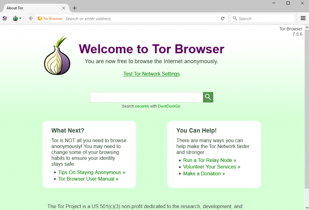 Tor browser is now ready to use
