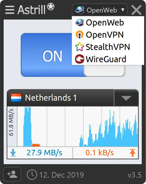 Astraill VPN OpenWeb ve StealthVPN Protokolleri