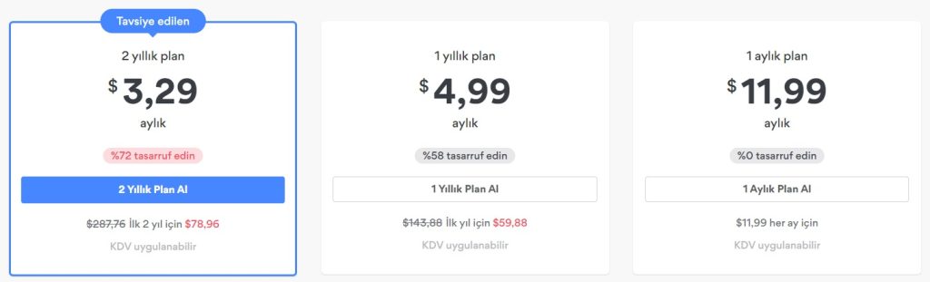 NordVPN fiyatı ve planı